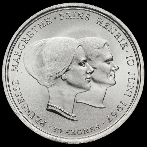 Denmark 1967 Frederik IX Silver 10 Kroner Reverse