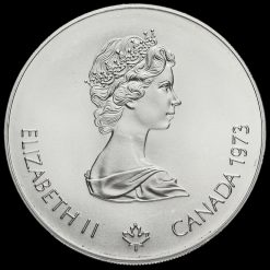 Canada 1973 .925 Silver 5 Dollars, Olympics, Kingston & Sailboats Obverse