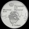 Canada 1973 .925 Silver 5 Dollars, Olympics, North America Reverse