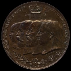 1897 Queen Victoria Copper Diamond Jubilee Medal by H Grueber & Co Obverse
