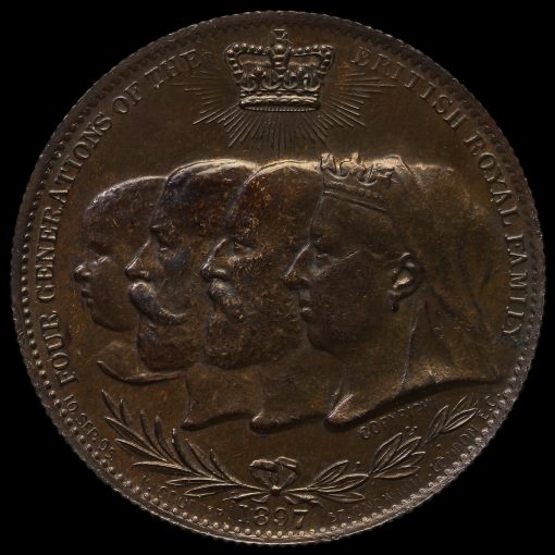1897 Queen Victoria Copper Diamond Jubilee Medal by H Grueber & Co Obverse