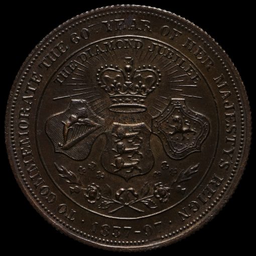 1897 Queen Victoria Copper Diamond Jubilee Medal by H Grueber & Co Reverse