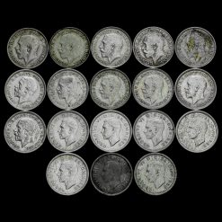 18 x George V & VI Silver Threepences Obverses