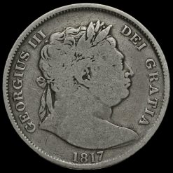 1817 George III Milled Silver 'Bull Head' Half Crown Obverse