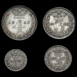 1883 Queen Victoria Young Head Silver Maundy Set Reverse