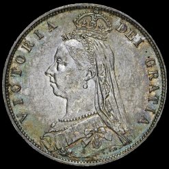 1887 Queen Victoria Jubilee Head Silver Half Crown Obverse