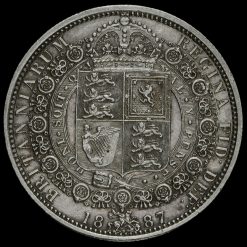1887 Queen Victoria Jubilee Head Silver Half Crown Reverse