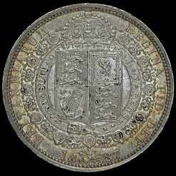 1887 Queen Victoria Jubilee Head Silver Half Crown Reverse