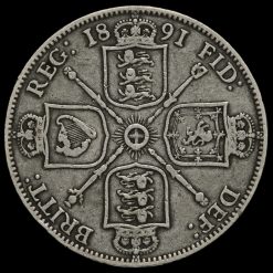 1891 Queen Victoria Jubilee Head Silver Florin Reverse