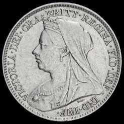 1893 Queen Victoria Veiled Head Silver Sixpence Obverse