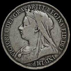 1893 Queen Victoria Veiled Head Silver LVI Crown Obverse