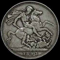 1893 Queen Victoria Veiled Head Silver LVI Crown Reverse