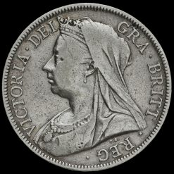 1898 Queen Victoria Veiled Head Silver Half Crown Obverse