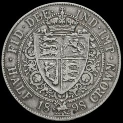 1898 Queen Victoria Veiled Head Silver Half Crown Reverse