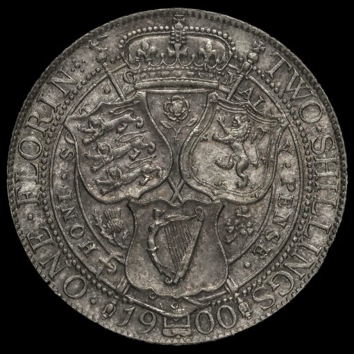 1900 Queen Victoria Veiled Head Silver Florin Reverse