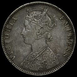 British India 1901 Queen Victoria Silver One Rupee Obverse