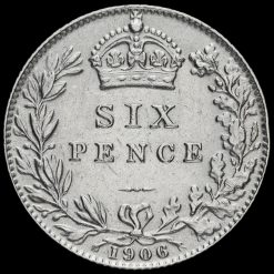 1906 Edward VII Silver Sixpence Reverse