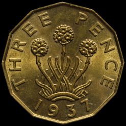 1937 George VI Brass Threepence Reverse