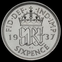 1937 George VI Silver Proof Sixpence Reverse