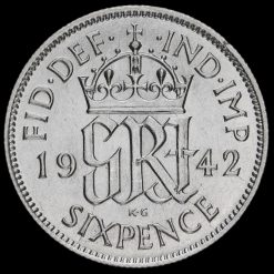 1942 George VI Silver Sixpence Reverse