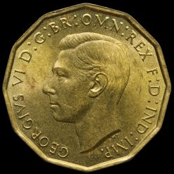 1944 George VI Brass Threepence Obverse