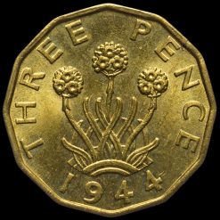 1944 George VI Brass Threepence Reverse