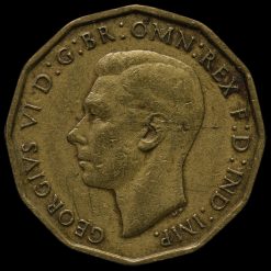 1946 George VI Brass Threepence Obverse