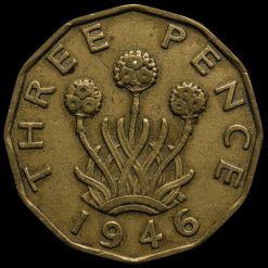 1946 George VI Brass Threepence Reverse