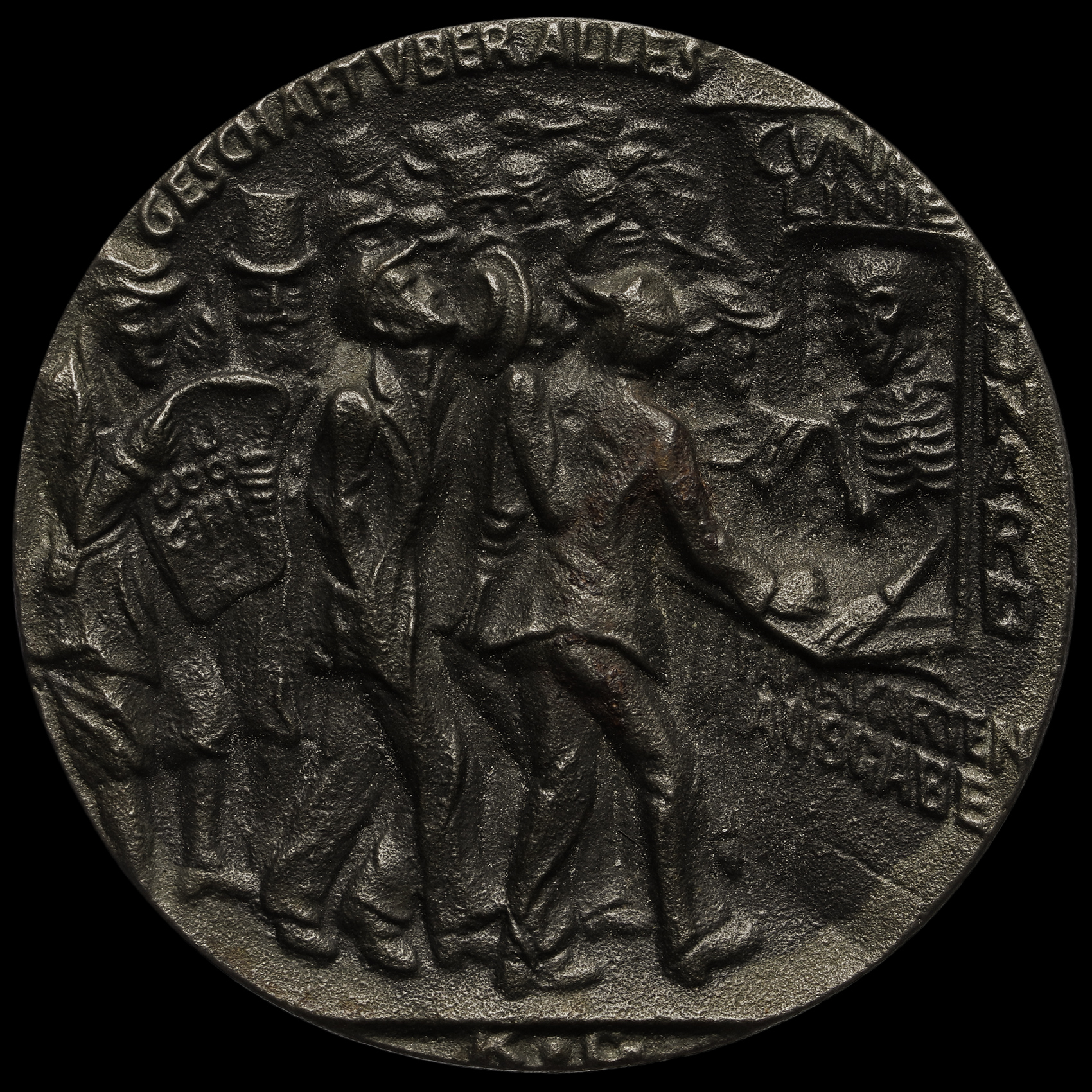 The Sinking of RMS Lusitania 1915 WW1 British Propaganda Medal Reverse