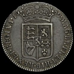 1689 William and Mary Early Milled Silver Half Crown Reverse