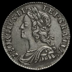 1743 George II Early Milled Silver Maundy Twopence Obverse