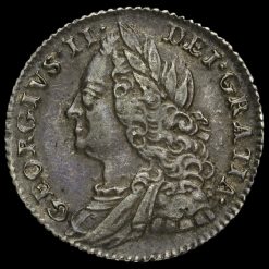 1757 George II Early Milled Silver Sixpence Obverse