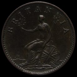 1806 George III Early Milled Copper Farthing Reverse