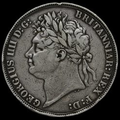 1821 George IV Milled Silver Secundo Crown Obverse
