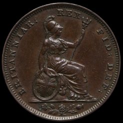 1826 George IV Milled Copper Farthing Reverse