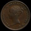 1844 Queen Victoria Young Head Half Farthing Obverse