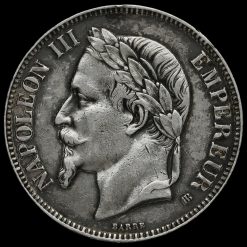 France 1867 Napoleon III Silver 5 Francs Obverse