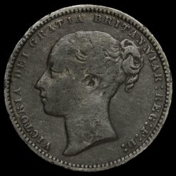 1868 Queen Victoria Young Head Silver Shilling Obverse