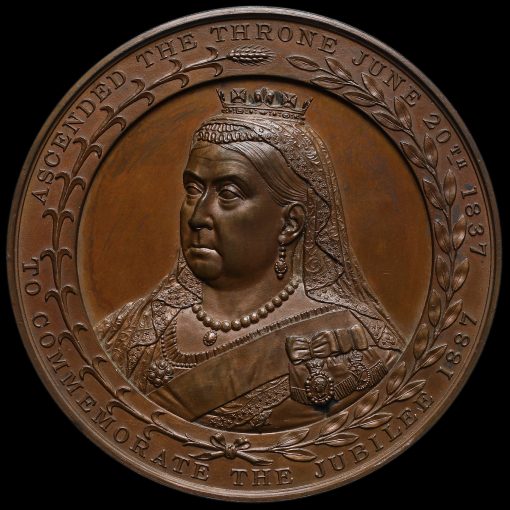 1887 Queen Victoria Golden Jubilee Large Bronze Medal by G Kenning Obverse