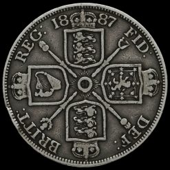 1887 Queen Victoria Jubilee Head Silver Double Florin Reverse