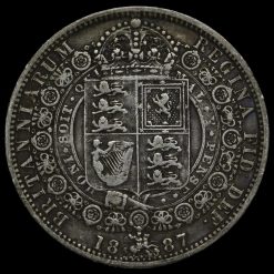 1887 Queen Victoria Jubilee Head Silver Half Crown Reverse
