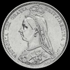 1887 Queen Victoria Jubilee Head Silver Wreath Sixpence Obverse