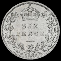 1887 Queen Victoria Jubilee Head Silver Wreath Sixpence Reverse
