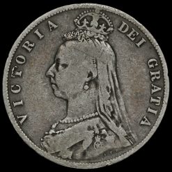 1888 Queen Victoria Jubilee Head Silver Half Crown Obverse