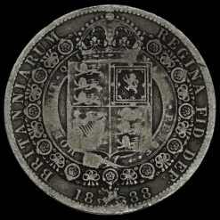 1888 Queen Victoria Jubilee Head Silver Half Crown Reverse