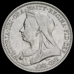 1893 Queen Victoria Veiled Head Silver Sixpence Obverse