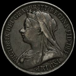 1893 Queen Victoria Veiled Head Silver LVI Crown Obverse