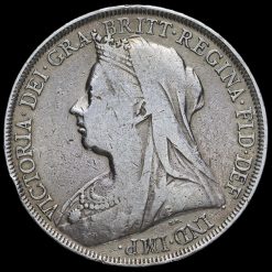 1895 Queen Victoria Veiled Head Silver LIX Crown Obverse