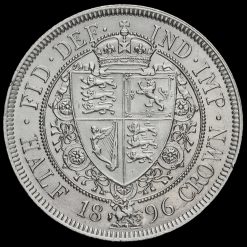 1896 Queen Victoria Veiled Head Silver Half Crown Reverse