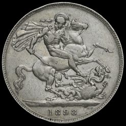 1898 Queen Victoria Veiled Head Silver LXII Crown Reverse